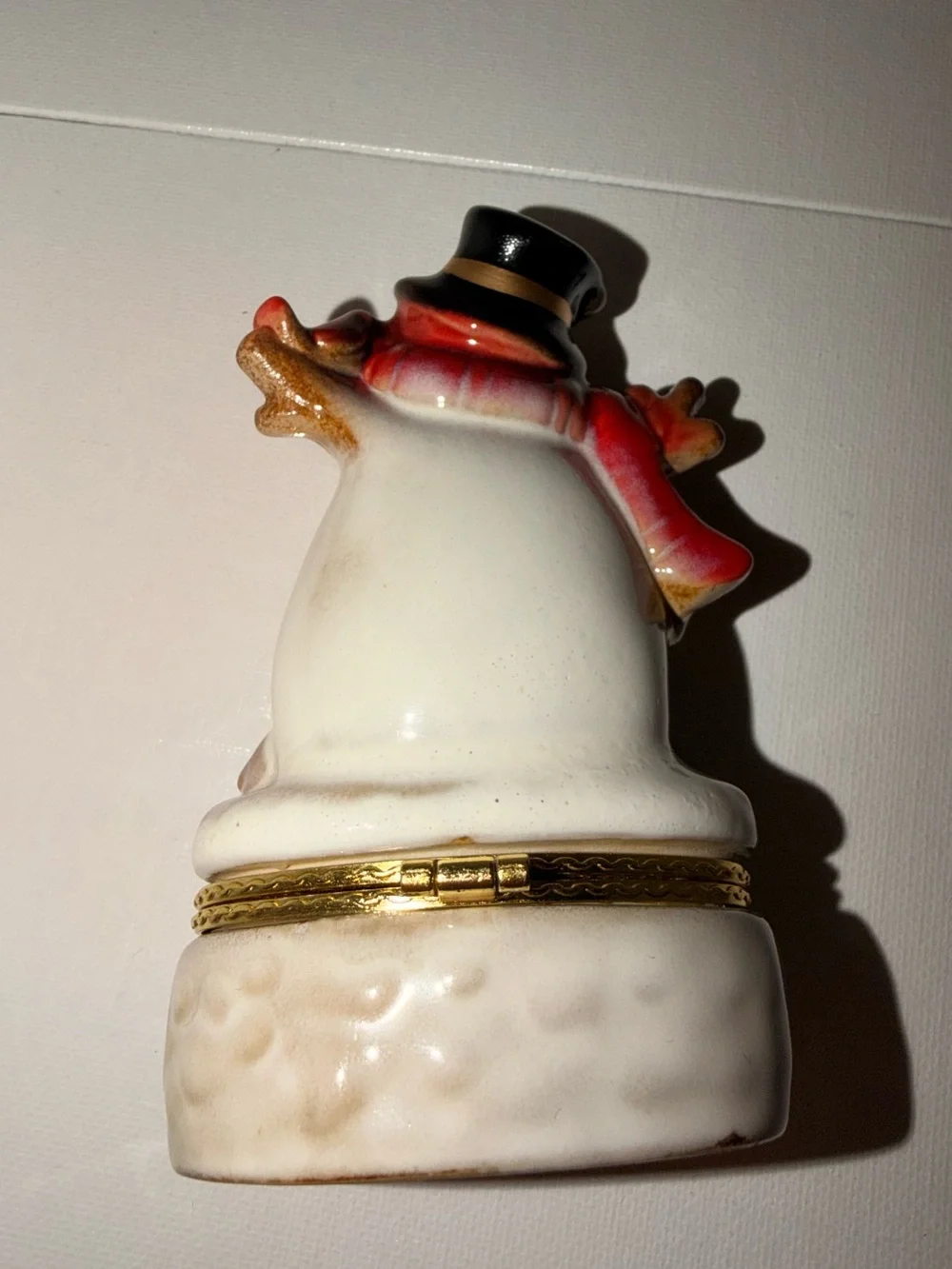 Holiday Ceramic Snowman Trinket Box
